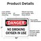Signmission No Smoking Oxygen In Use Danger Sign, Aluminum, 10in W x 7in L, 2PK OS-2PACK-DS-A-710-L-19448 - alternate 2
